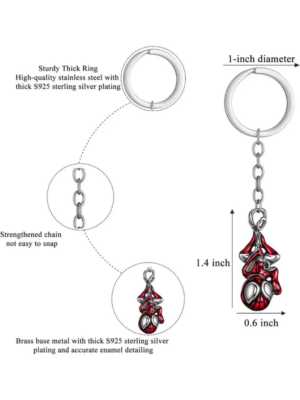 Spider Keychain Charm for Backpack - Unique Gift Boxed Accessory